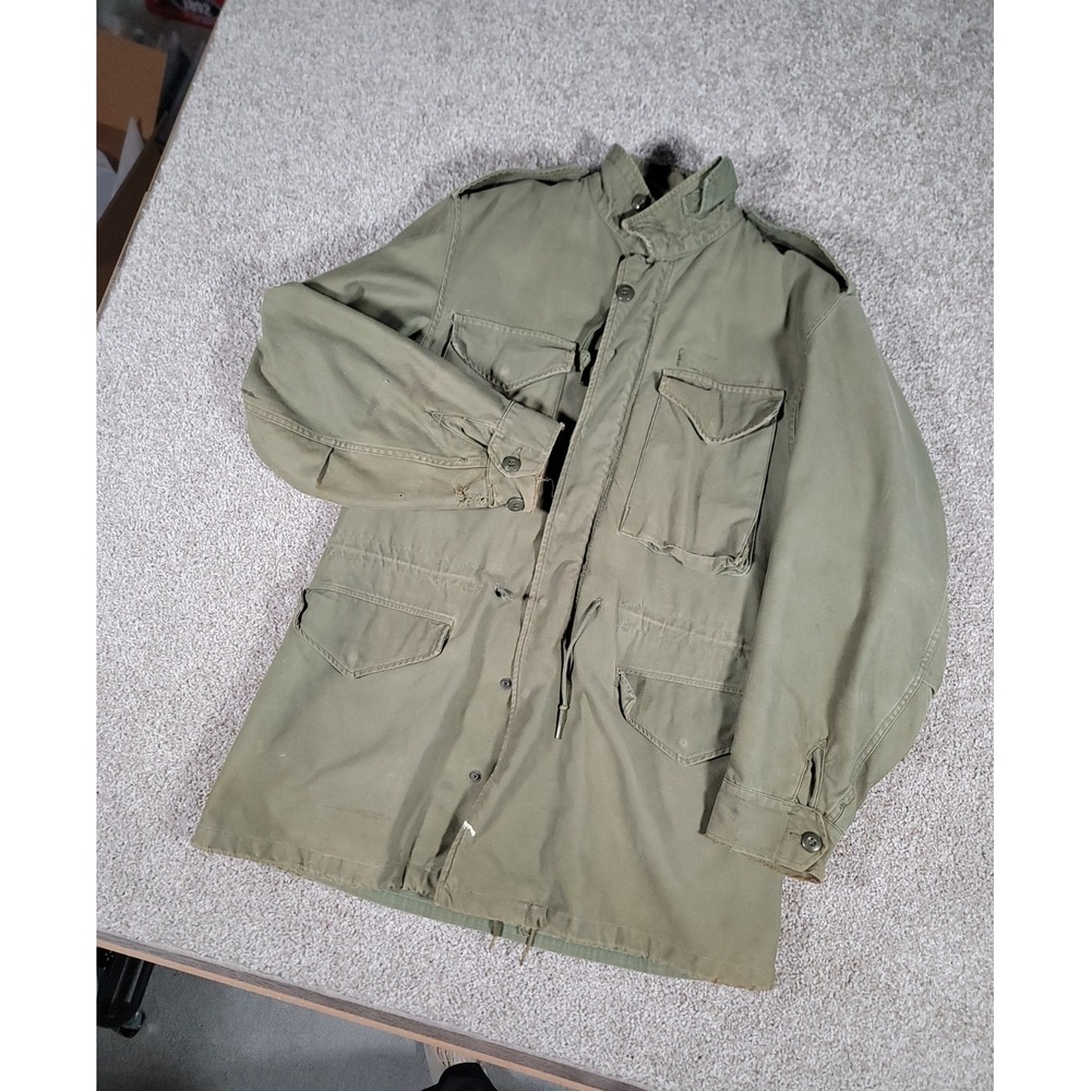 VTG 50s M51 Field Jacket Coat US Army M-1951 Military Korean War Medium Long